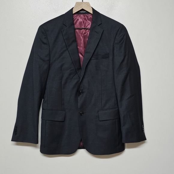 John Varvatos USA Bedford Blazer 36S Charcoal 100% Wool 2 Button Sport Coat